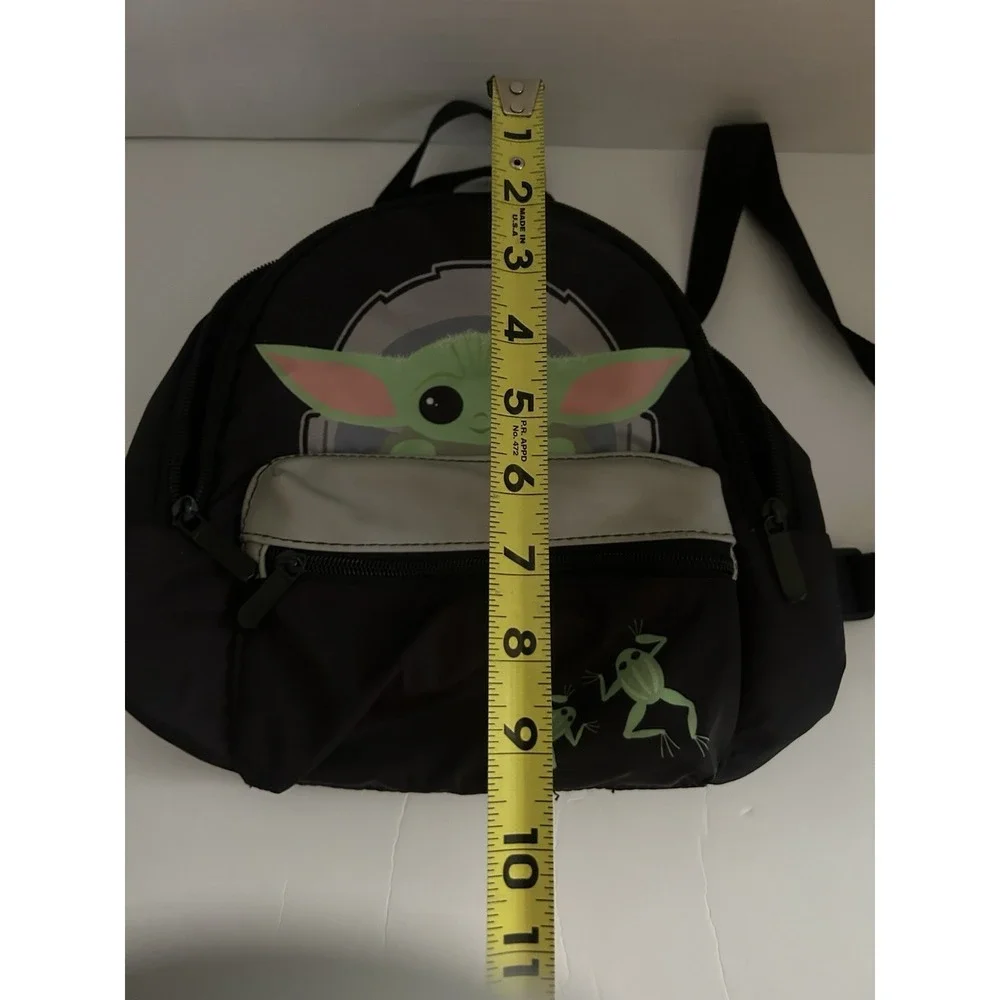 Star Wars Baby Yoda Black Mini Backpack Front Pocket School Play Purse Bag